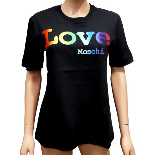 Love Moschino T-shirt Logo arcobaleno - Stock The Look