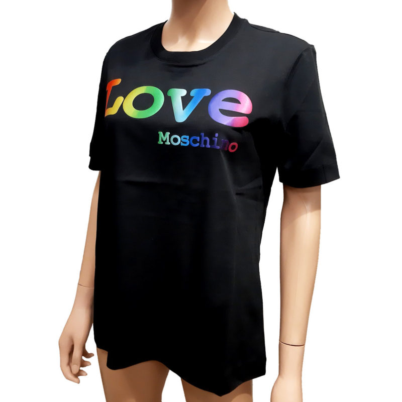 Love Moschino T-shirt Logo arcobaleno - Stock The Look