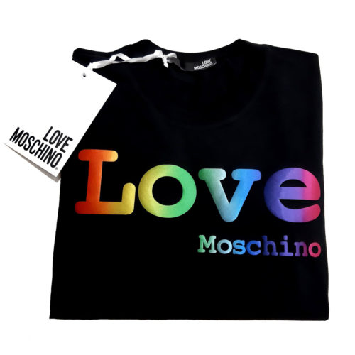Love Moschino T-shirt Logo arcobaleno - Stock The Look